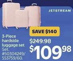 Walmart JETSTREAM 3-Piece hardside luggage set offer