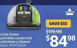 Walmart Bissell Little Green portable carpet and upholstery cleaner offer