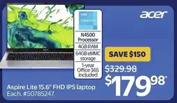 Walmart Acer aspire lite 15.6" fhd ips laptop offer