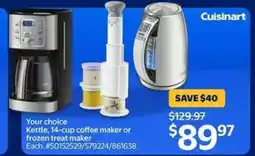 Walmart Cuisinart Kettle, 14-cup coffee maker or frozen treat maker offer