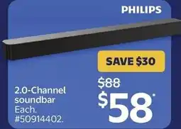 Walmart PHILIPS 2.0-Channel soundbar offer