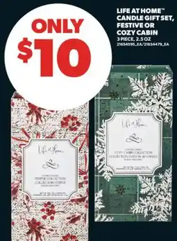 Real Canadian Superstore LIFE AT HOME CANDLE GIFT SET, FESTIVE OR COZY CABIN offer