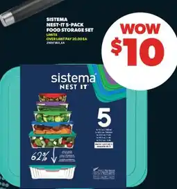 Real Canadian Superstore SISTEMA NEST-IT 5-PACK FOOD STORAGE SET offer