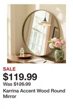 Wayfair Karrina Accent Wood Round Mirror offer