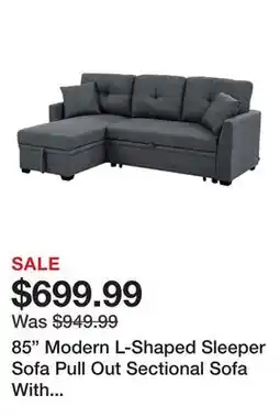 Wayfair 85 Modern L-Shaped Sleeper Sofa Pull Out Sectional Sofa With Storage Chaise offer