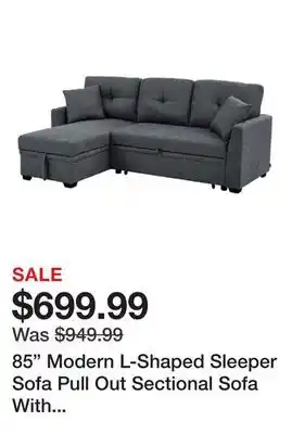 Wayfair 85 Modern L-Shaped Sleeper Sofa Pull Out Sectional Sofa With Storage Chaise offer