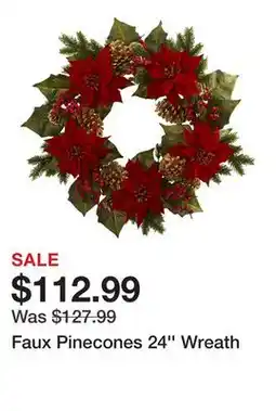 Wayfair Faux Pinecones 24'' Wreath offer