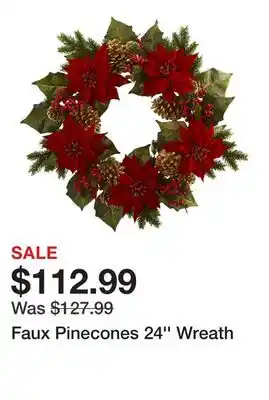 Wayfair Faux Pinecones 24'' Wreath offer