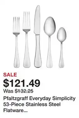 Wayfair Pfaltzgraff Everyday Simplicity 53-Piece Stainless Steel Flatware Set, Service for 8 offer