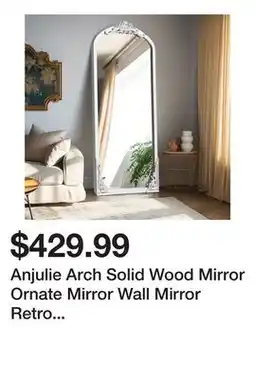 Wayfair Anjulie Arch Solid Wood Mirror Ornate Mirror Wall Mirror Retro Mirror with Carved Frame offer