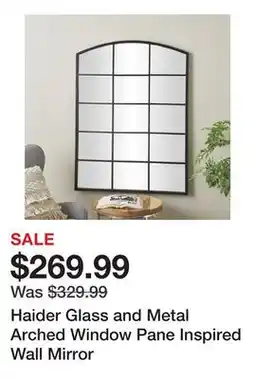 Wayfair Haider Glass and Metal Arched Window Pane Inspired Wall Mirror offer