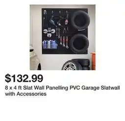 Wayfair 8 x 4 ft Slat Wall Panelling PVC Garage Slatwall with Accessories offer
