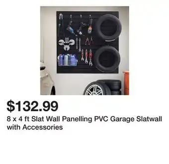 Wayfair 8 x 4 ft Slat Wall Panelling PVC Garage Slatwall with Accessories offer