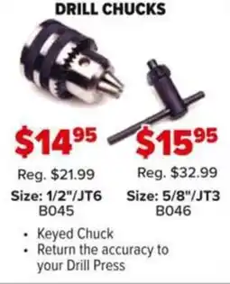 Busy Bee Tools Drill chucks offer