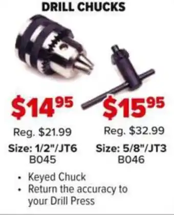 Busy Bee Tools Drill chucks offer