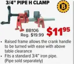 Busy Bee Tools Pipe h clamp offer