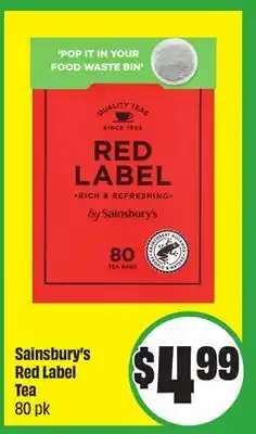 FreshCo Sainsbury's Red Label Tea 80 pk offer