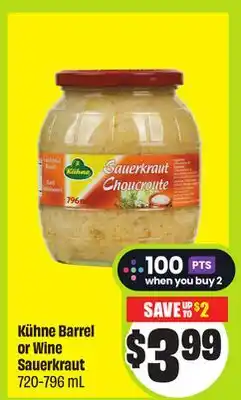 FreshCo Kühne Barrel or Wine Sauerkraut 720-796mL offer