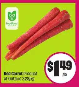 Chalo FreshCo Red Carrot Product of Ontario 3.28/kg offer