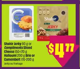 Chalo FreshCo Shahir Jerky 60 g or Compliments Sliced Cheese 150-170 g Halloumi 200 g Brie or Camembert 170-200 g offer