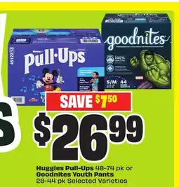 Chalo FreshCo Huggies Pull-Ups 48-74 pk or Goodnites Youth Pants 28-44 pk offer