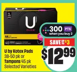 Chalo FreshCo U by Kotex Pads 38 50 or Tampons 45 pk Selected Varieties offer