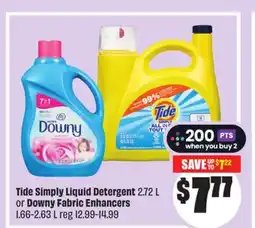 Chalo FreshCo Tide Simply Liquid Detergent 2.72 L or Downy Fabric Enhancers 1.66-2.63 L offer