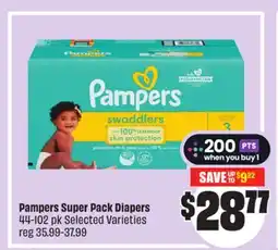Chalo FreshCo Pampers Super Pack Diapers 44-102 pk Selected Varieties offer