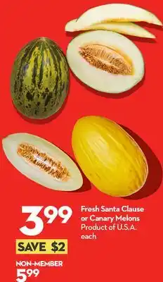 Longo's Fresh Santa Clause or Canary Melons offer