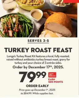 Longo's TURKEY ROAST FEAST offer