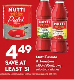 Longo's Mutti Passata & Tomatoes offer
