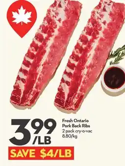 Longo's Fresh Ontario Pork Back Ribs offer