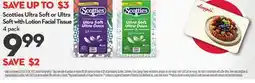 Longo's Scotties Ultra Soft or Ultra Soft with Lotion Facial Tissue offer