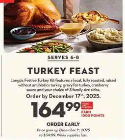 Longo's TURKEY Feast offer