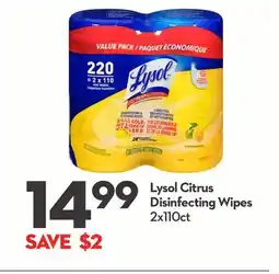 Longo's Lysol Citrus Disinfecting Wipes offer