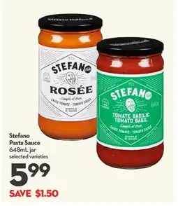 Longo's Stefano Pasta Sauce offer