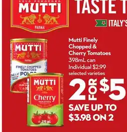 Longo's Mutti Finely Chopped & Cherry Tomatoes offer