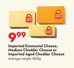 Longo's Imported Emmental Cheese, Medium Cheddar Cheese or Imported Aged Cheddar Cheese offer