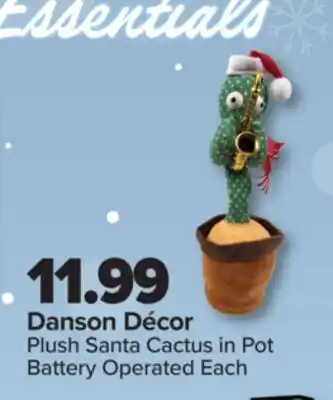 PharmaChoice Plush Santa Cactus in Pot Battery Operated Each offer