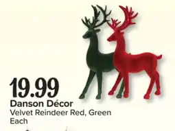 PharmaChoice Danson Décor Velvet Reindeer Red, Green offer