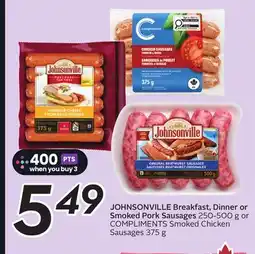 Sobeys JOHNSONVILLE Breakfast, Dinner or Smoked Pork Sausages offer
