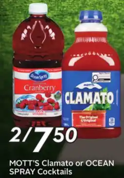 Sobeys MOTT'S Clamato or OCEAN SPRAY Cocktails offer