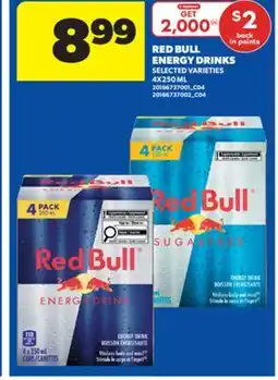 Real Canadian Superstore RED BULL ENERGY DRINKS, 4X250 ML offer