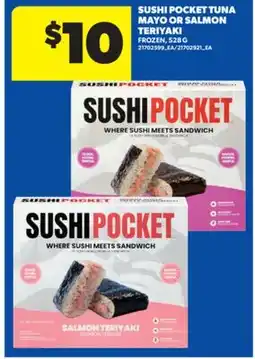 Real Canadian Superstore SUSHI POCKET TUNA MAYO OR SALMON TERIYAKI, 528 G offer
