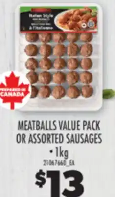 Real Canadian Superstore MEATBALLS VALUE PACK OR ASSORTED SAUSAGES, 1kg offer