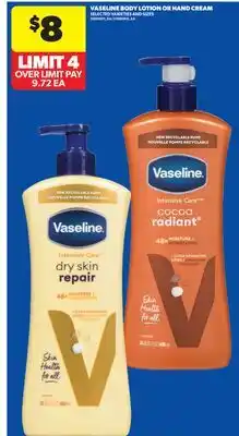 Real Canadian Superstore VASELINE BODY LOTION OR HAND CREAM offer