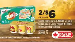 Real Canadian Superstore YOPLAIT TUBES , 8 X 56 G, MINIGO , 6 X 60 G, SOURCE , 630 G, SOURCE PROTEIN , 4 X 100 G, YOGURT offer