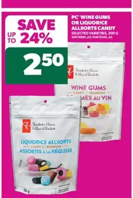 Real Canadian Superstore PC WINE GUMS OR LIQUORICE ALLSORTS CANDY, 200 G offer