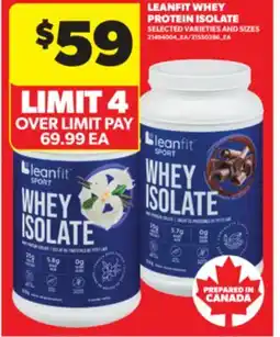 Real Canadian Superstore LEANFIT WHEY PROTEIN ISOLATE offer