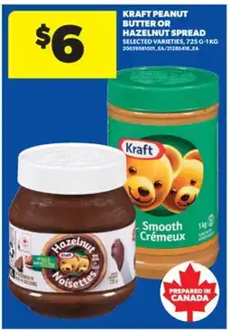 Real Canadian Superstore KRAFT PEANUT BUTTER OR HAZELNUT SPREAD, 725 G - 1 KG offer